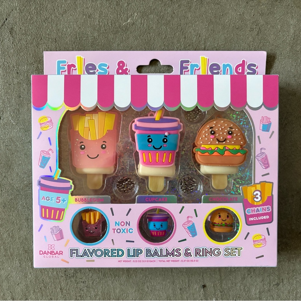 ⭐️2/$15⭐️ Kids Flavored Lip Balms & Ring Set